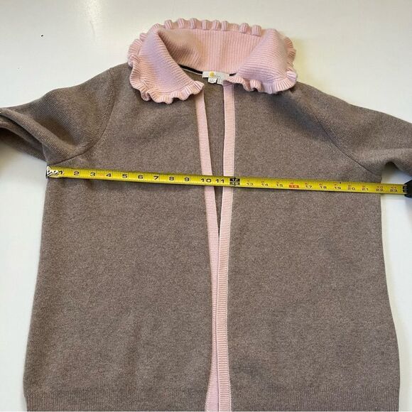 BODEN *Pink/Beige* Frill Collared Cardigan 10 - Picture 9 of 14